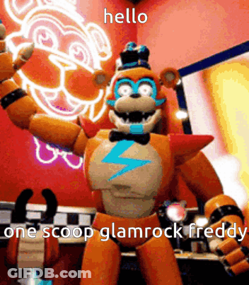 Five Nights At Freddy's Glamrock Freddy Says Hello GIF