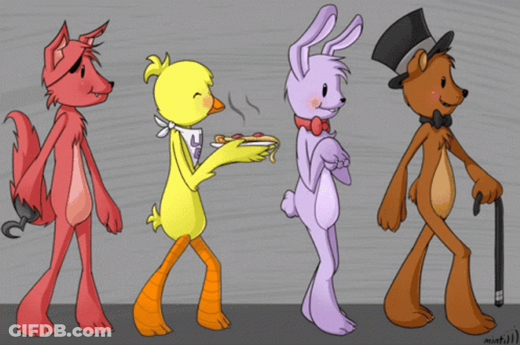 Five Nights At Freddy's Glitch Characters GIF