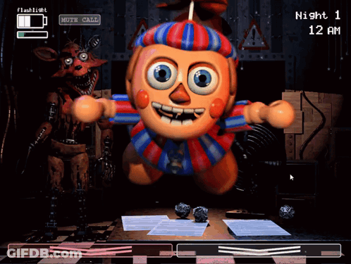 Five Nights At Freddy 'S Is A Video Game That Is Being Played At Night 1 GIF