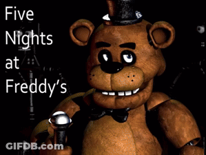 Five Nights At Freddy's Poster With Brown Teddy Bear GIF