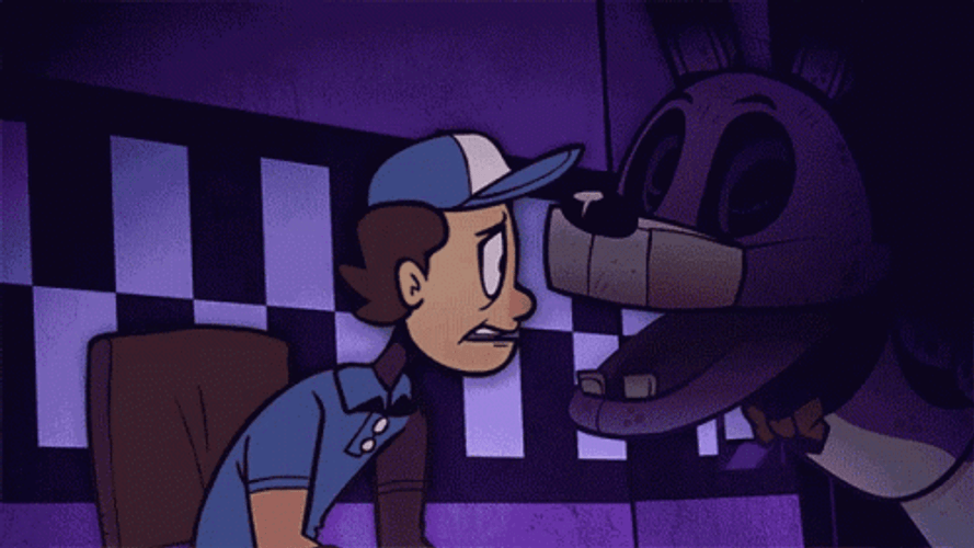 Five Nights At Freddys Bonnie Scared The Guy GIF