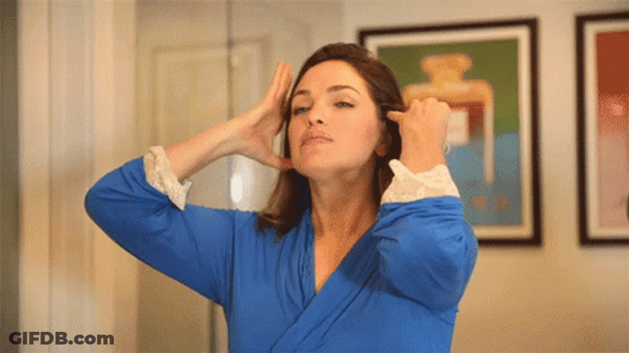 Fixing Hair Pull Up GIF