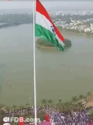Flag Flying Over Water GIF
