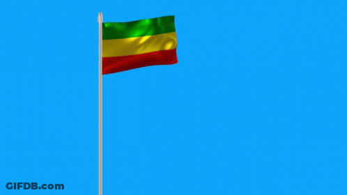 Flag Of Ethiopia Flying In Wind GIF