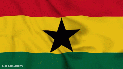 Flag Of Ghana With Black Star GIF