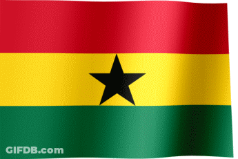 Flag Of Ghana With Black Star GIF