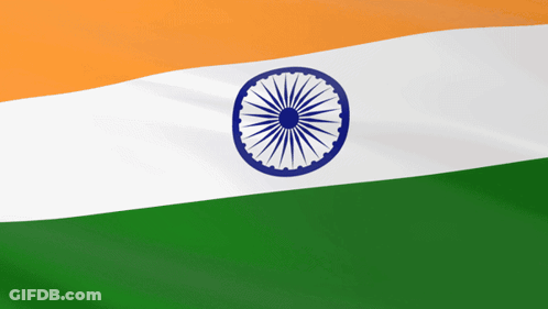 Flag Of India With Blue And White Circle GIF