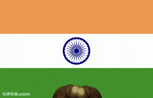 Flag Of India With Blue And White Circle GIF
