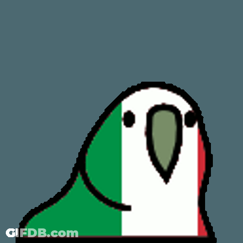 Flag Of Italy Party Parrot Waving Its Head GIF