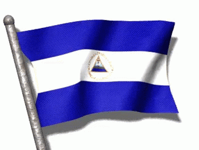 Flag Of Nicaragua On Pole GIF
