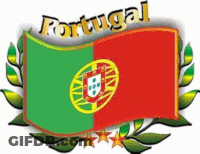 Flag Of Portugal With Laurel Wreaths And Stars GIF