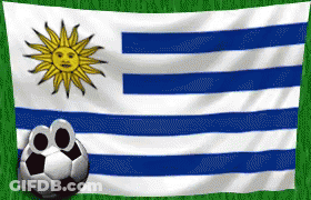 Flag Of Uruguay With Sun And Soccer Ball GIF
