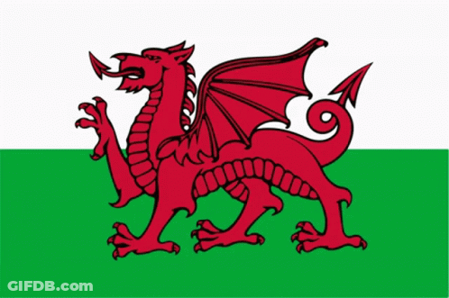 Flag Of Wales With Red Dragon GIF
