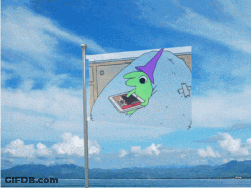 Flag On Pole Against Blue Sky GIF