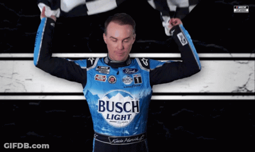 Flag Over Shoulder Busch Light Kevin Harvick GIF
