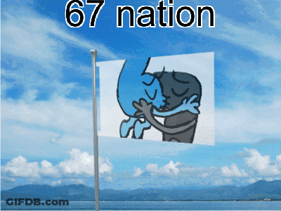 Flag Saying 67 Nation With Kissing Couple GIF