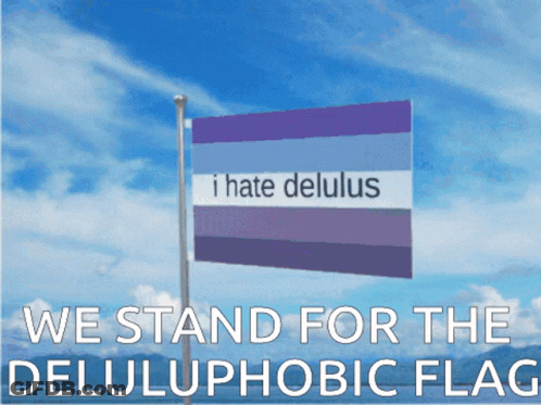 Flag Saying I Hate Delulus GIF