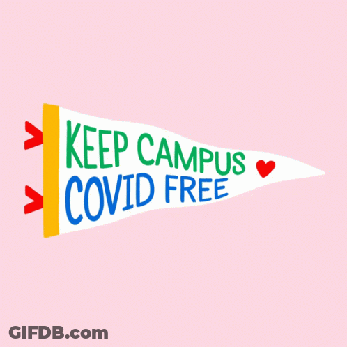 Flag Saying Keep Campus Covid Free GIF