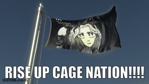 Flag Saying Rise Up Cage Nation GIF