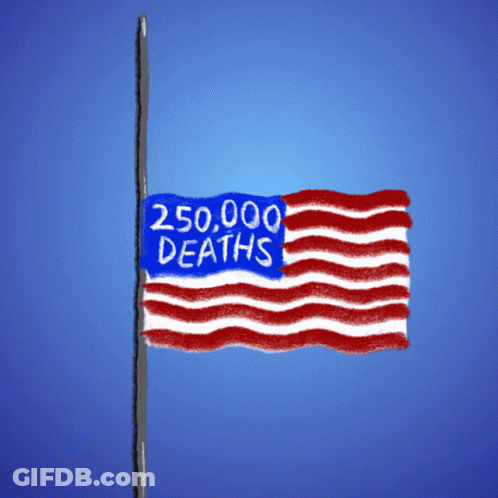 Flag With 250,000 Deaths Written On It GIF