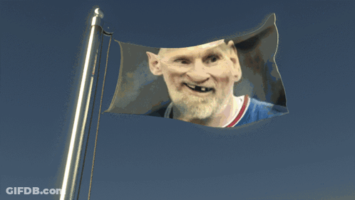 Flag With Bearded Man Missing Teeth GIF