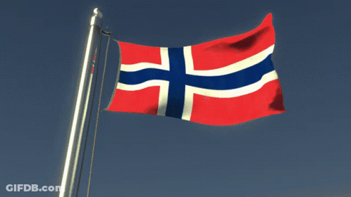 Flag With Cross Flying In Wind GIF