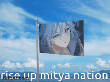 Flag With Girl And Rise Up Mitya Nation GIF