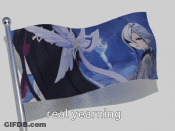 Flag With Girl Saying Real Yearning GIF