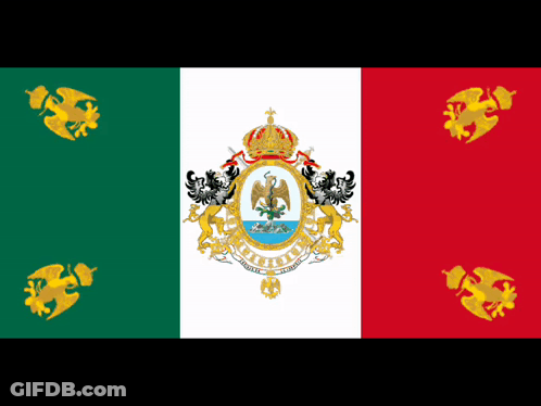 Flag With Green White Red And Coat Of Arms GIF