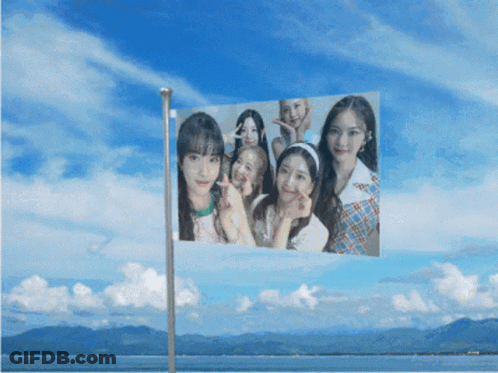 Flag With Group Of Young Women GIF