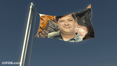 Flag With Man And Steaks GIF
