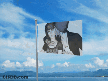 Flag With Man And Woman Image GIF
