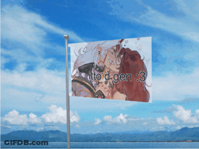 Flag With Man And Woman Saying Ito D Gen 3 GIF