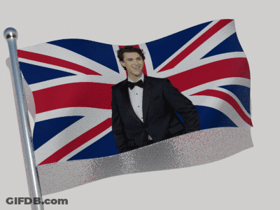 Flag With Man In Tuxedo GIF