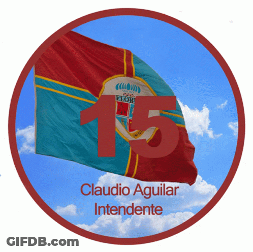 Flag With Number 15 And Claudio Aguilar GIF