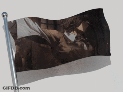 Flag With Person's Image GIF