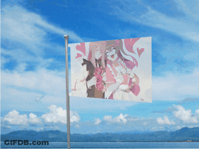 Flag With Picture Of Girl GIF