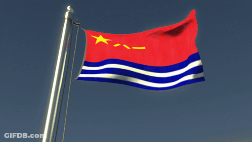 Flag With Red White Blue And Yellow Star GIF