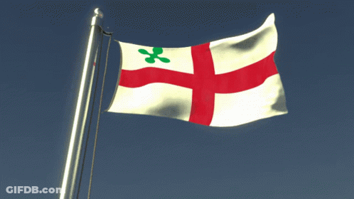 Flag With Red White Green And Green Cross GIF