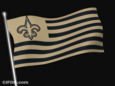 Flag With Saints Logo Waving GIF