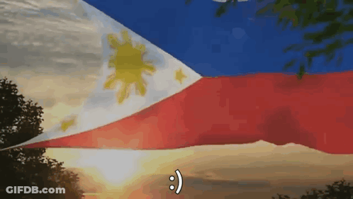 Flag With Smiley Face Flying In Wind GIF