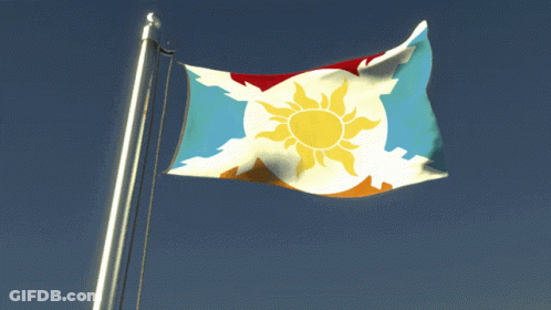 Flag With Yellow Sun Flying GIF