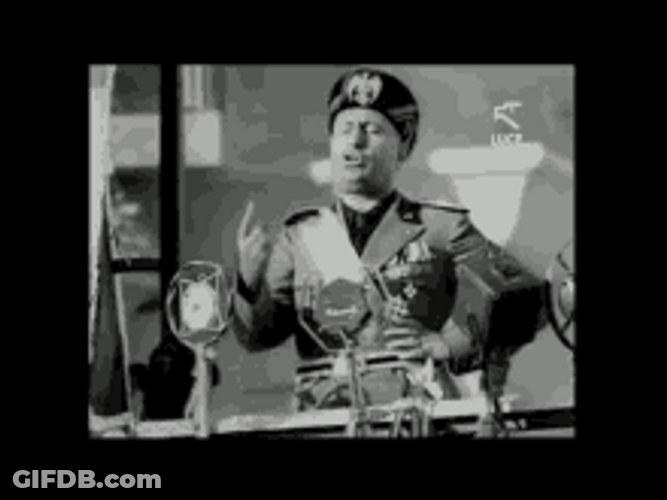 Flamboyant Benito Mussolini Delivering Speech GIF