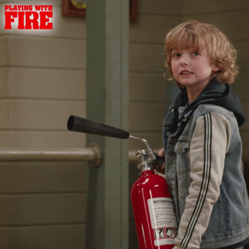 Flame Off Fire Extinguisher Kid GIF