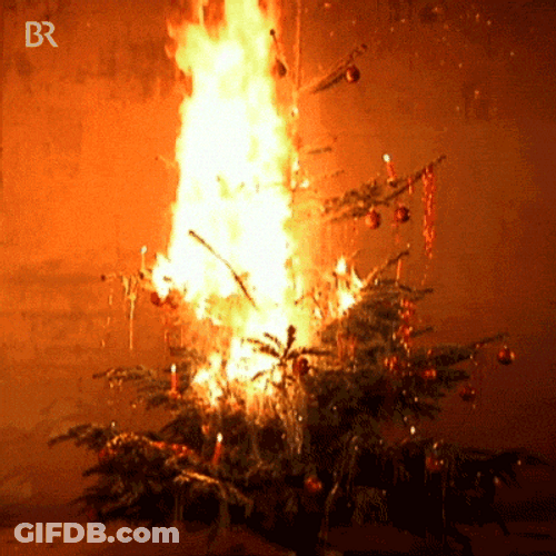 Flame On Christmas Tree GIF