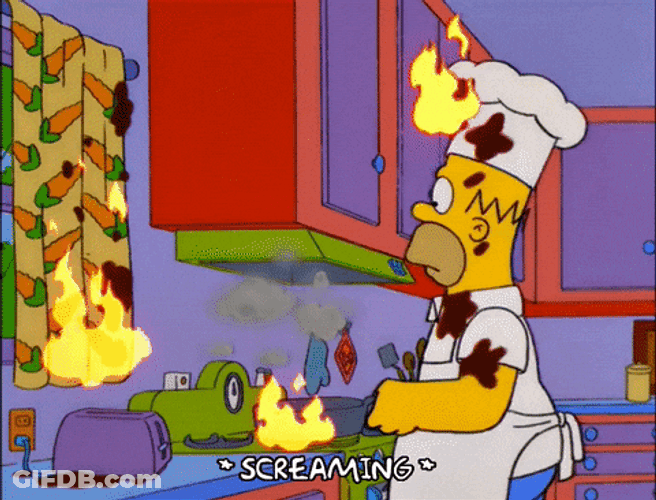 Flame On Homer Simpson GIF