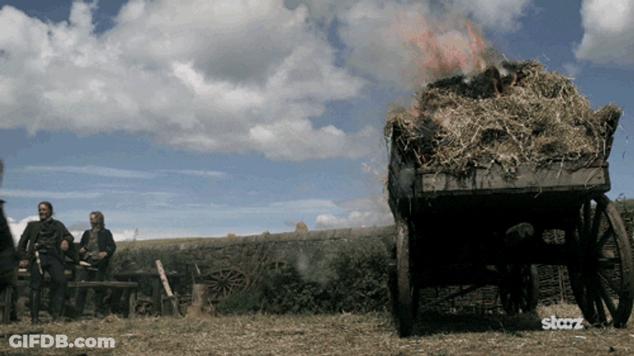 Flame On Pile Of Hay GIF