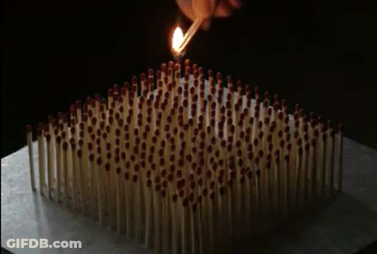 Flame On Pile Of Matches GIF