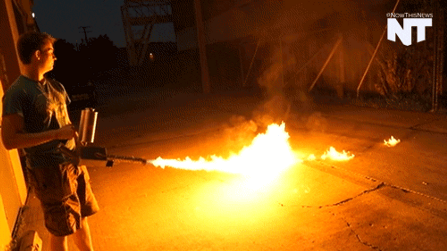 Flamethrower On The Ground GIF