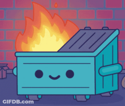 Flaming Dumpster GIF